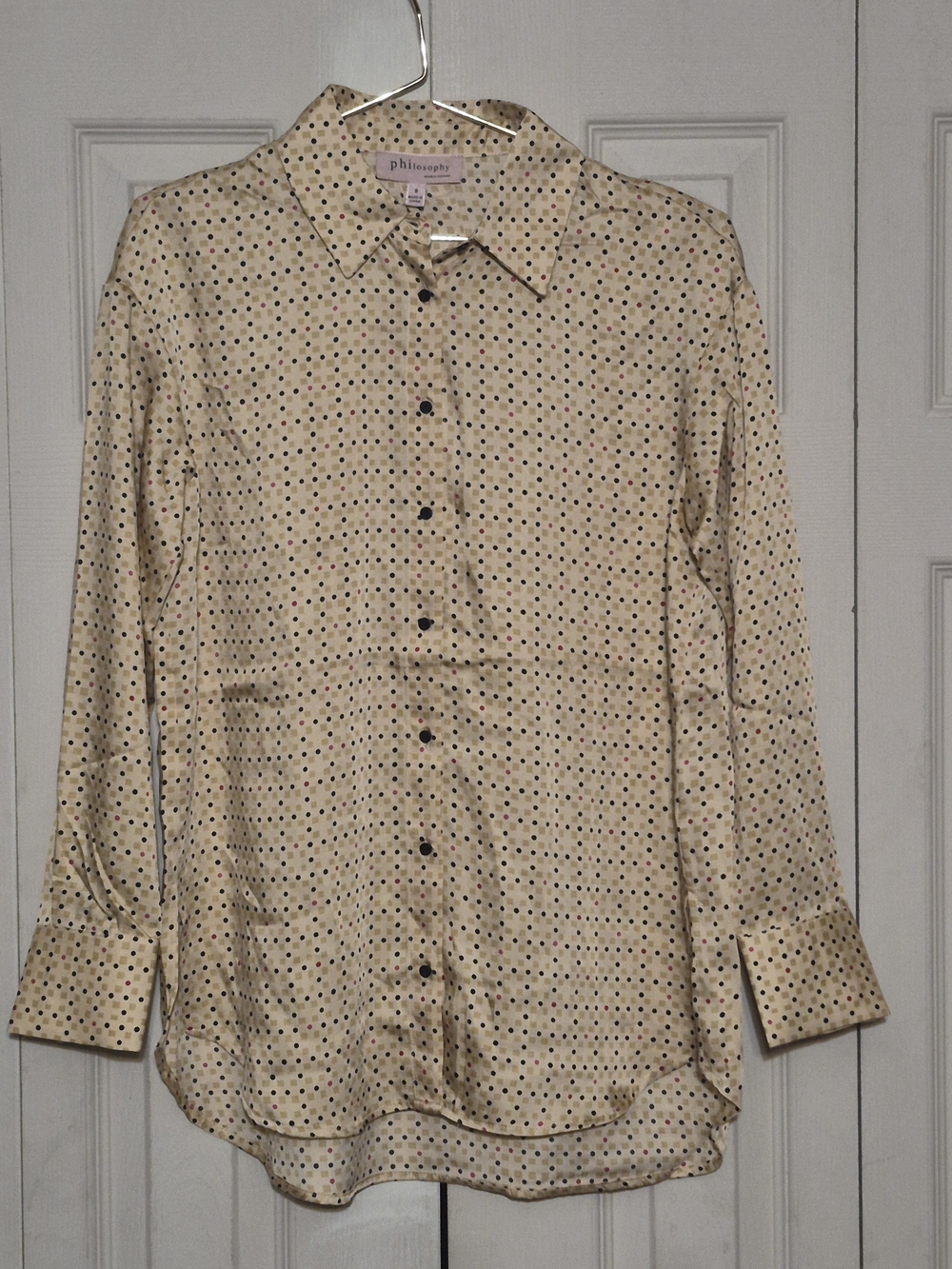 Philosophy Beige Polka Dot Button-Down Shirt